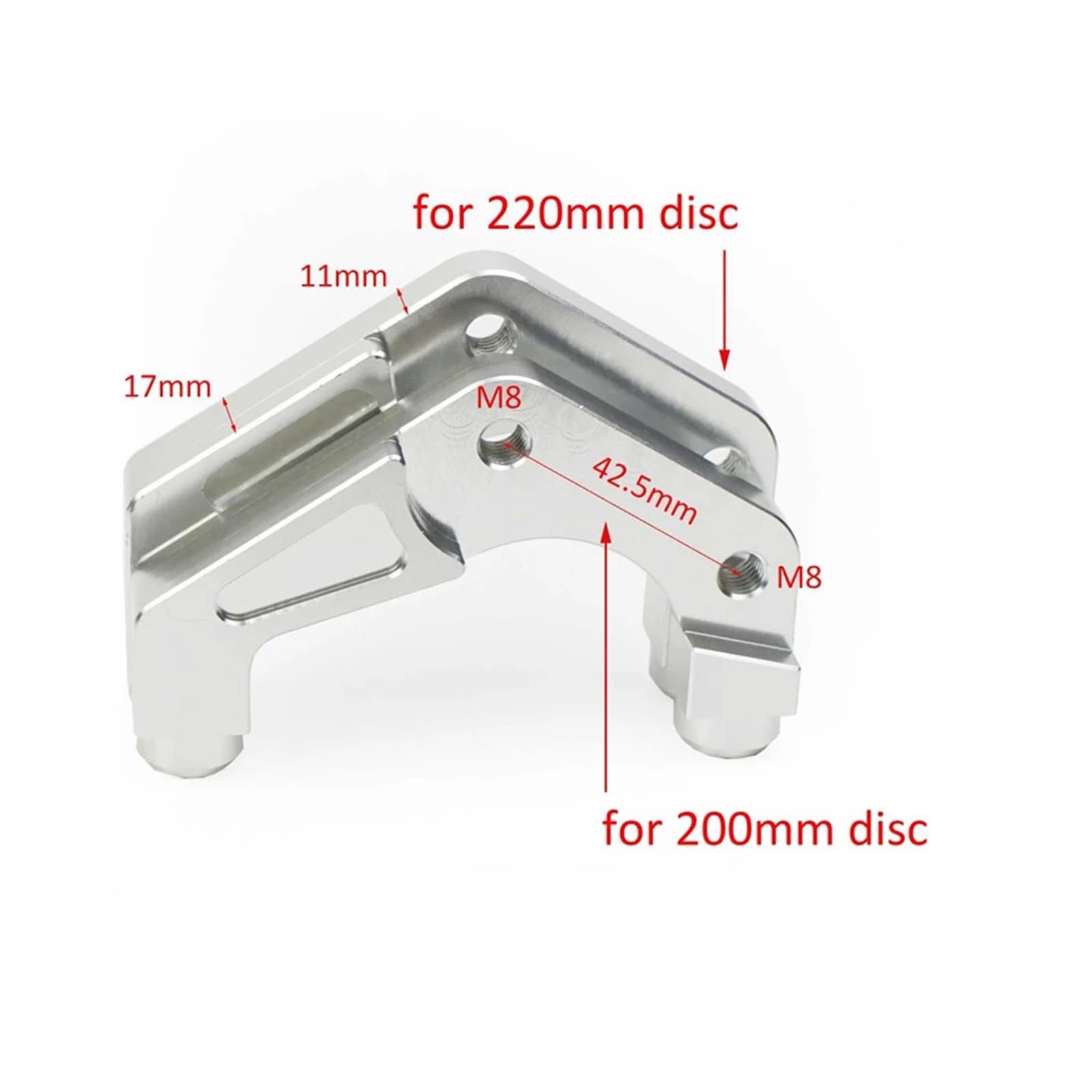 Adattatore da 82 mm for pinza freno, supporto for pinza radiale for moto, for scooter Rsz Jog Force Rpm Adelin Adl01(Black 220mm bolts)