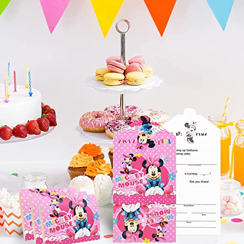 Minnie Invitations Anniversaire 12 Pièces Invitations de Fête et Enveloppes Carte Invitation Enfant Cartons D… - Image 5