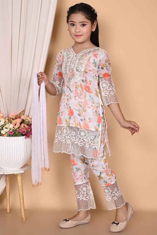 Image of Elegent Girl Dresses|| Ebroidery Dress For Girls || Cotton Blend,INDIANSUIT 2-12 YEARS