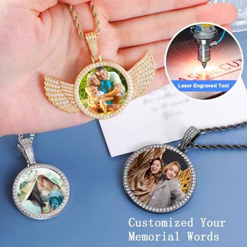 YIMERAIRE Chain Pendant 18K Gold Plated Hip Hop Jewelry Picture Pendant Necklace for Men Angel Wing Necklacewith Pendant Custom Jewelry Valentines Day Gifts3