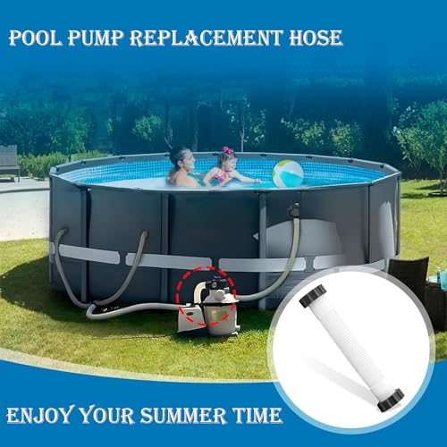 2 pezzi Tubo Piscina40cm, Tubo Flessibile per Piscine, Bianco di Ricambio per Pompa per Piscina, Riutilizzabile Filtrante per Piscina Ricambio per Pompa per Terra - Bianco