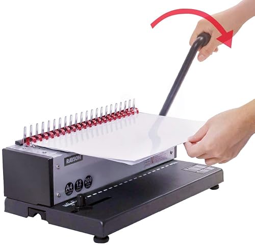 Rayson Cr-6-100-M Plastic Binding Combs 1/4In. 21-Ring, 20-Sheet Capacity, Colorful Comb Binding Spines, Max. Binding A4 Size Paper (8.3"×11.7"), Box Of 100 #TOP1