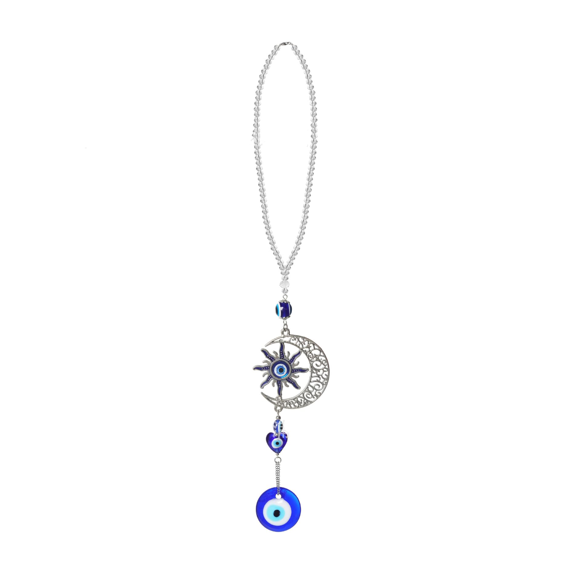 Erweicet Car Pendant Blue Eye Pendant Moon Flame Sun Crystal Pendant Gardening DIY Wedding Decoration