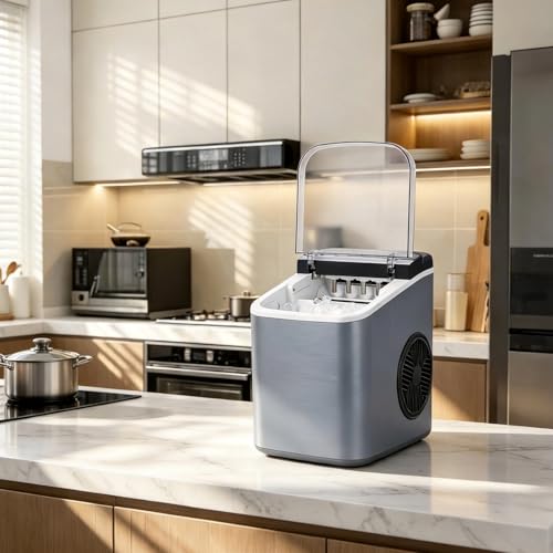Fabricadora de hielo portátil con autolimpieza 26 lbs/día miniatura 7