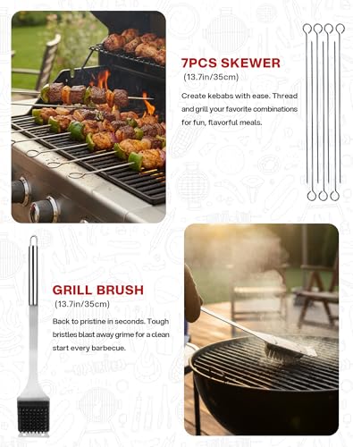 Set de 20 herramientas para parrilla acero inoxidable miniatura 4