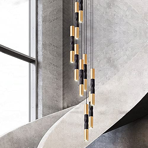 Foco colgante de techo sofisticado en negro y dorado con tecnología LED 5W 5