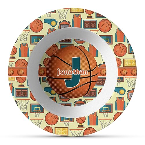 Personalized Basketball Plastic Bowl - Microwave Safe - Composite Polymer