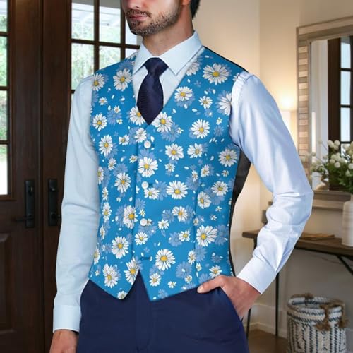 Men's Suit Blazer Vest Business Formal Dress Waistcoat Vest with Adjustable Back Strap for Suit or Tuxedo3