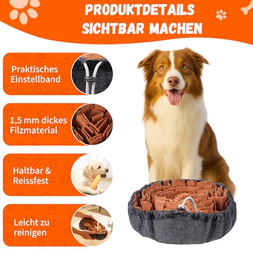 SUNFATT Schnüffelteppich Hund -Hundespielzeug Intelligenz- Robustes und widerstandsfähiges Intelligenzspielzeug für Hunde-größenverstellbar und waschbar,Für alle Hunderassen