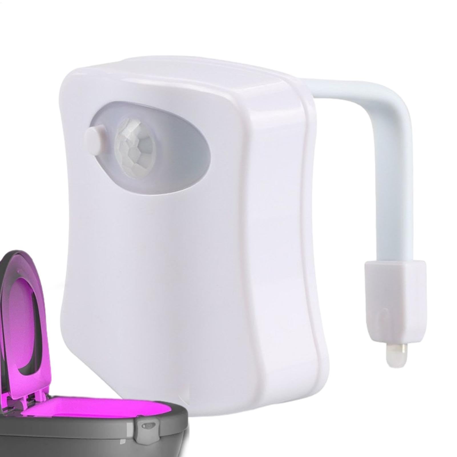 Spizummp Led Toilet Light - Upgraded Hanging Toilet Atmosphere Light, 8/16 Colors Body Motion Sensor Toilet Bowl Seat Lamp, Washroom Night Light for Toilet - 16 Colors