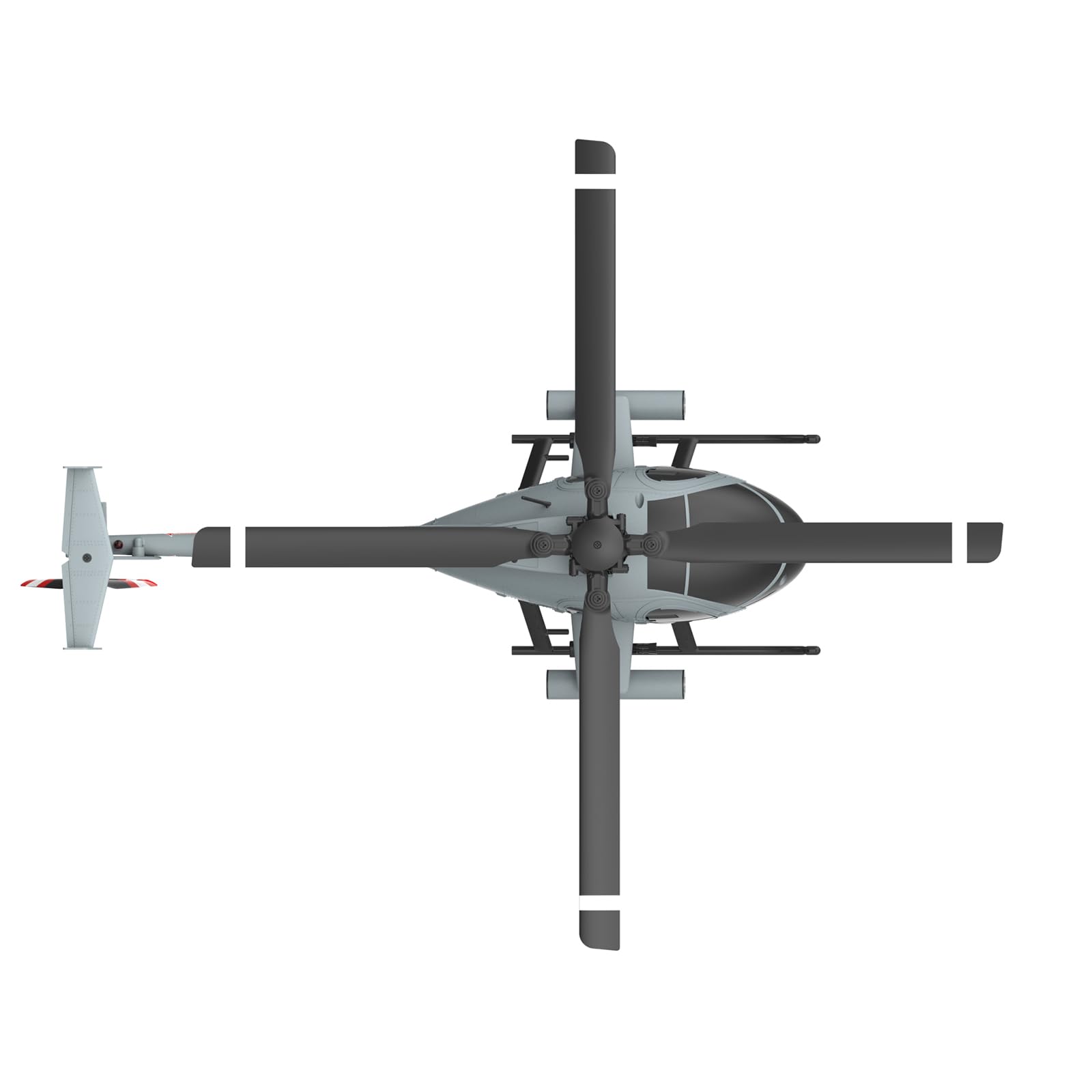 RC-ERA C184 MD500 RC Hubschrauber, 4-Kanal-Einpropeller, 6-Achsen-Gyrostabilisierter Ferngesteuerter Helikopter Mit Optischem Fluss Und Verbessertem Für Erwachsene – Grau / 2 Akku