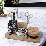 Striking Viking Beard Growth Kit - 7-Piece Set, Sandalwood Scent & Caddy - Oil & Balm with Beard Brush, Dual-Sided Comb & Scissors plus Mustache Comb for Grooming & Styling - Image 4