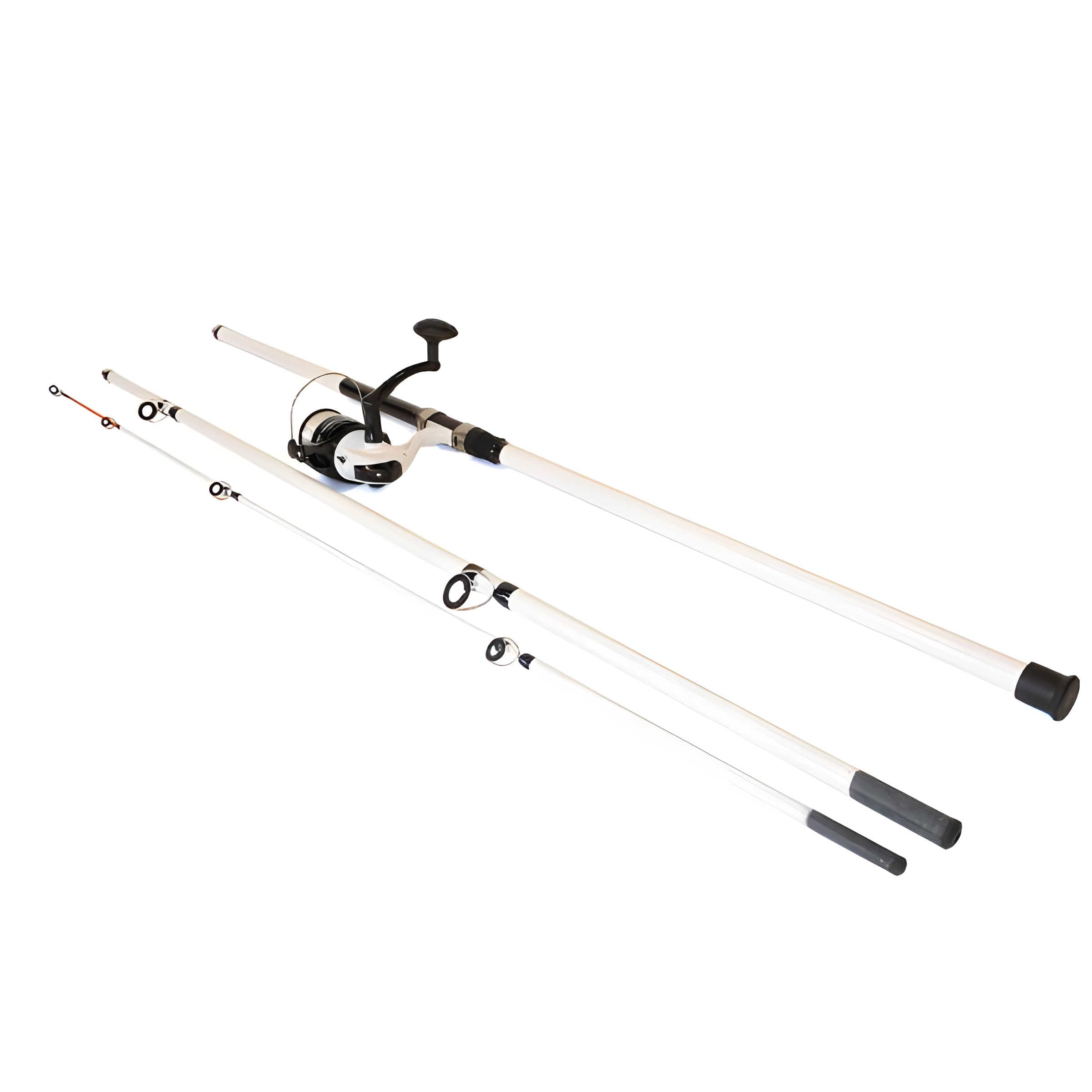 Strandfisch-Set - 390cm Brandungsrute mit Meeresrolle und 0,40mm Nylon-Schnur - Zum Strandangeln - 200g Wurfgewicht