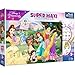 Trefl Primo - Disney Princess, Wesołe Księżniczki - 3w1: Puzzle 24 Duże Elementy, Kolorowanka, Gra z Elementami Kolorowania, Kolorowe Puzzle z Bohaterami Bajki, Zabawa dla Dzieci od 3 lat