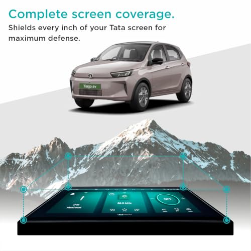 Image of SPARTAN SHIELD Screen Guard For TATA TIAGO EV 2026 Facelift || Creative+ || 10.25 Inch Infotainment Touchscreen Protector | Anti Scratch | Water Resistant | HD Clear | High Touch Sensitivity | NEW TataTiago Electric 9H Car Display Accessories 2026+ [Not Tempered Glass] (2026 Facelift Tiago EV 10-Inch)