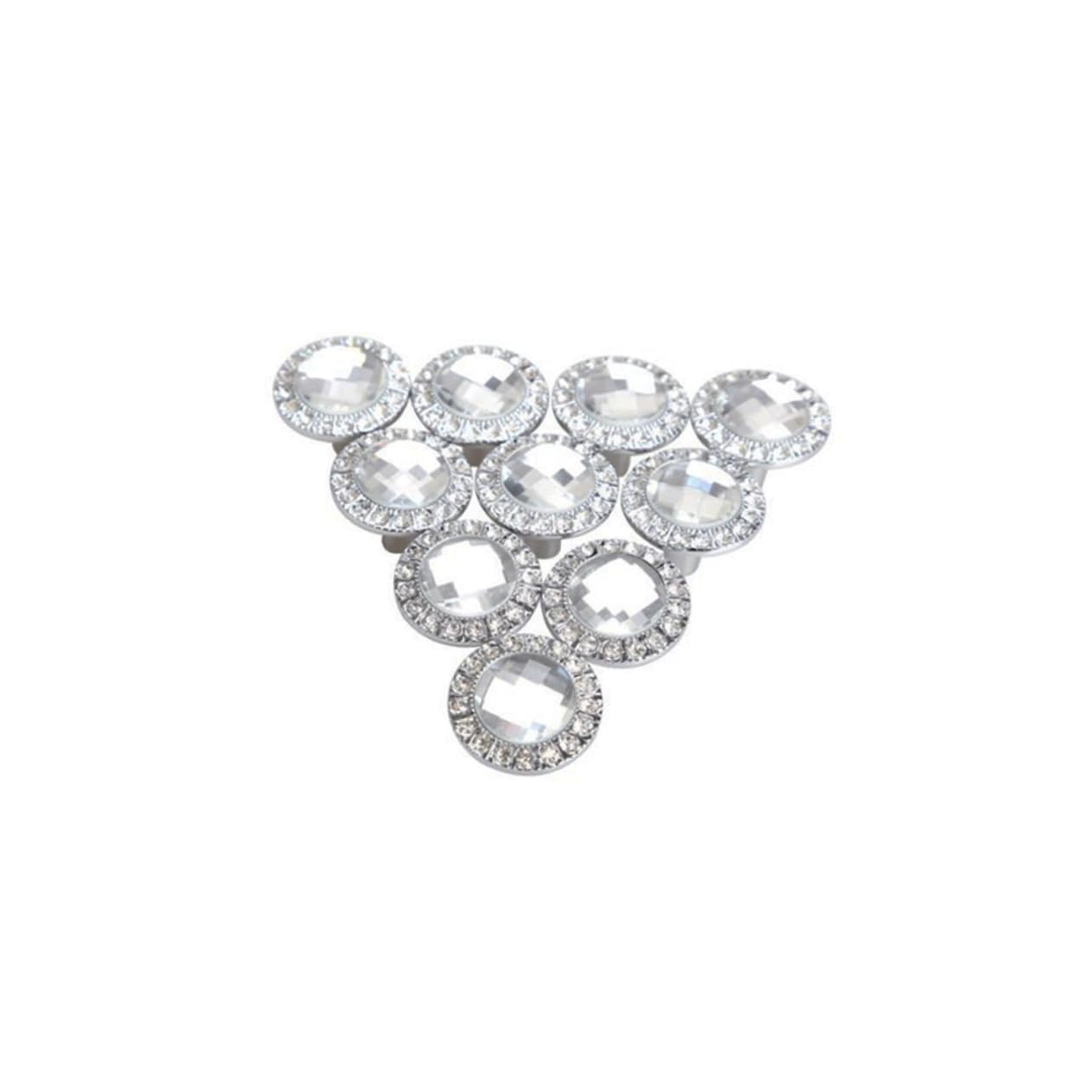 Poignées de garde-robe en cristal strass transparent pour tiroir et meuble de cuisine x10