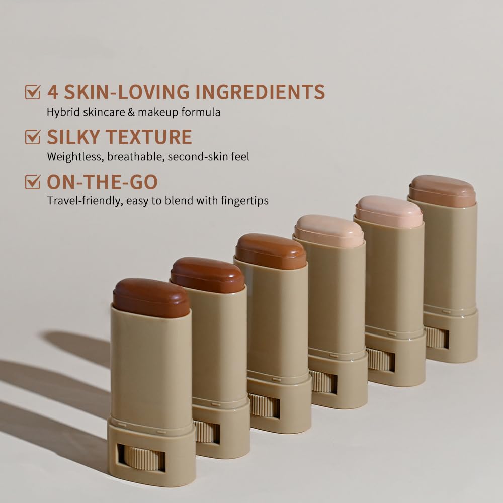 Skin Tint for Black Women, Skween Beauty Balm Serum Boosted Hydration Skin Tint, Solid Tinted Serum Foundation Face Stick, Longwear Contour Stick, Natural Finish (3#) - Image 6