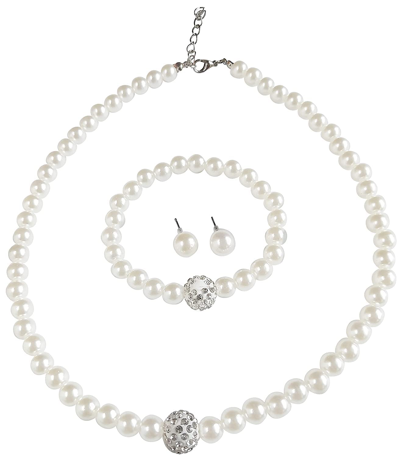 Amazon Brand - Anarva Latest Stylish Pearl Pendant Necklace With Pearl Bracelet and Pearl Stud Earrings set for Women and Girls (Style-2) (B0BWXPXHDR) Amazon Price History, Amazon Price Tracker