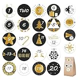 Adesivi Calendario 'Avvento 24 Pezzi - Numeri da 1 a 24 per Conto alla Rovescia di Natale - Stickers Decorativi per Regali, Agenda, Decorazione PC e Borraccia