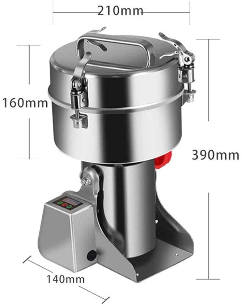 Molinillo de grano eléctrico, molinillo de café oscilante de acero inoxidable de calidad alimentaria, 12500g, 500W, para cocina casera