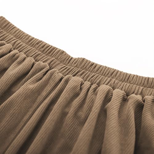 Image of Belle Poque Corduroy Skirt for Women A-Line Flared Swing Skirt Midi High Waist Skirts