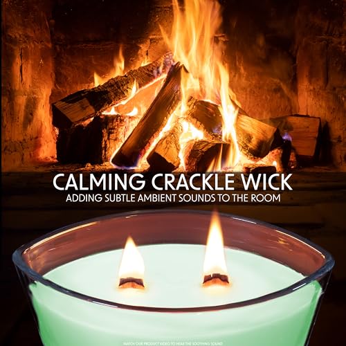 DECO EXPRESS Scented Candles, Double Wick Crackle Candles, Long 50 Hours Burn Time, Calming & Cosy Home Decor, Birthday - Image 2