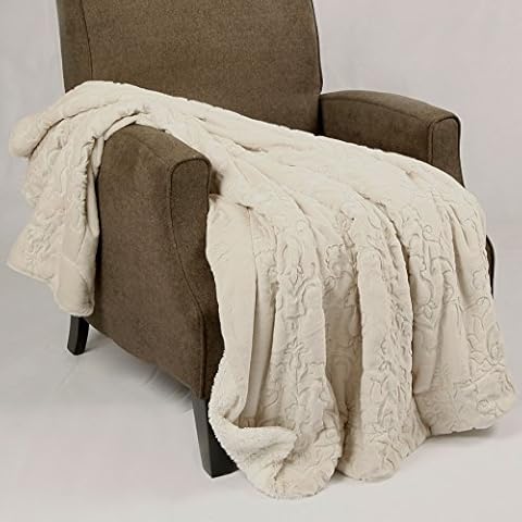 Home Soft Things Batik Throw, 50" x 60", White Grape Cover