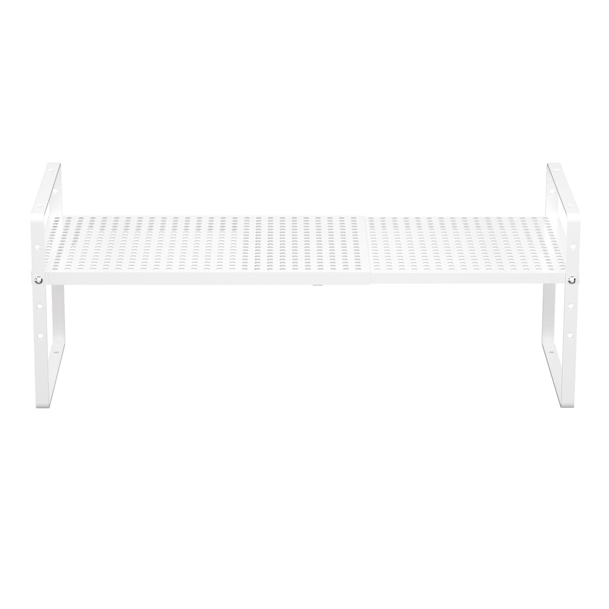 IPEGTOP 2er Set Ausziehbares Schrankregal Metall, Stapelbarer Küchen Organizer & Gewürzregal, Höhenverstellbar, Stabil für Arbeitsplatte, Schrank, Speisekammer & Bad, Weiß