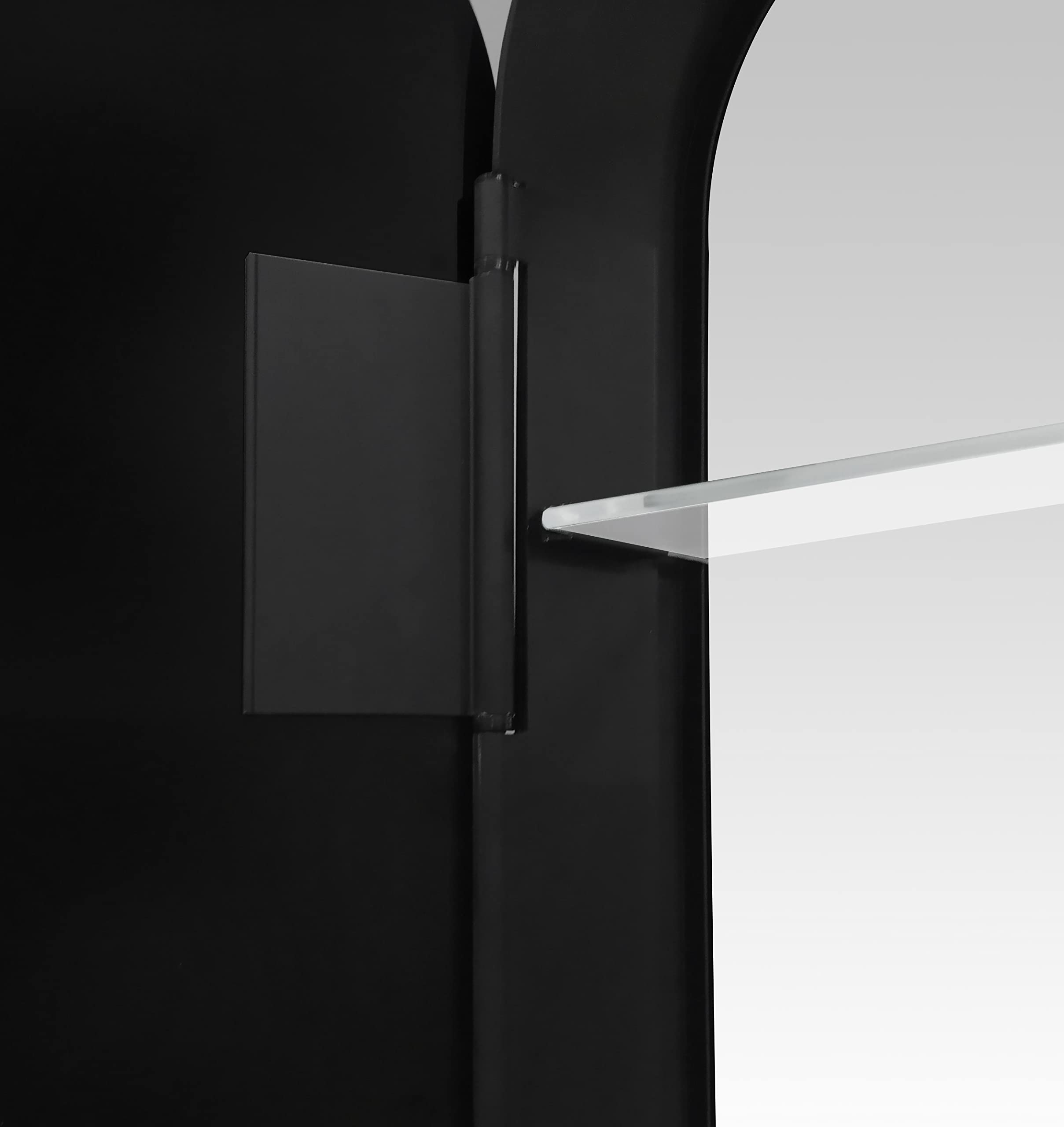 Talos Szafka łazienkowa z lustrem z oświetleniem owalna 40 x 60 cm – szafka łazienkowa z lustrem z wysokiej jakości aluminiowym korpusem w kolorze matowej czerni – szafka łazienkowa z lustrem z dwoma