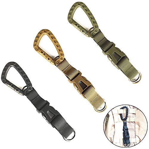 Gexgune Outdoor Multifunctional Molle Nylon Ribbon Tactical Keychain with Portable Belt Buckle for Hiking Hunting Climbing Camping