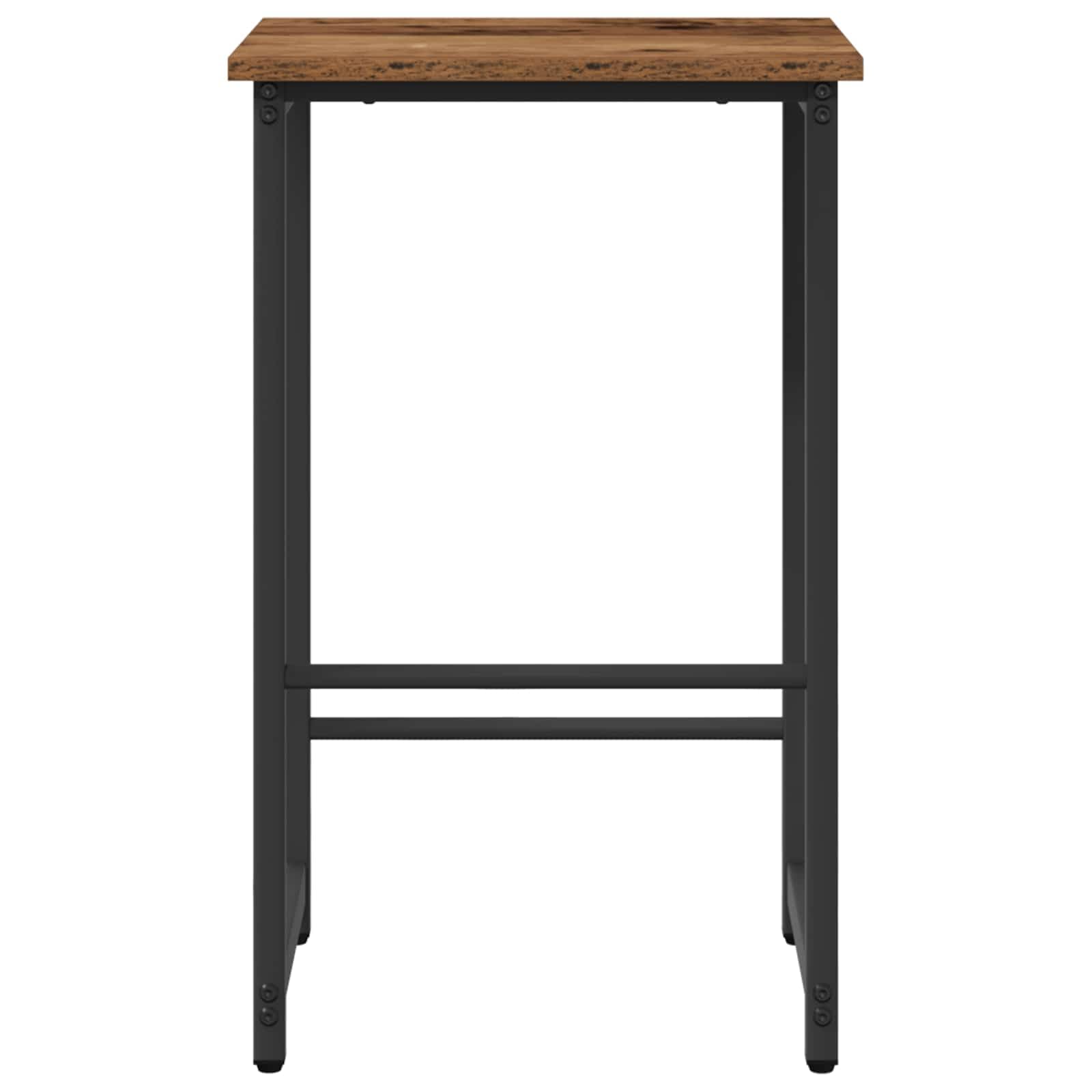 Taburete Madera Vieja 40 * 32 x 74 cm Madera Mecanizada Con Marco de Acero