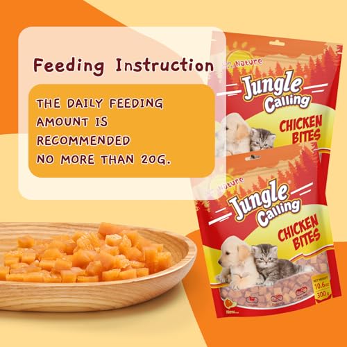 Image of Jungle Calling Soft Chicken Cat & Dog Treats, Natural Chewy Snacks, 10.6 oz