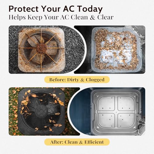 COSFLY Air Conditioner Covers for Outside Units, Mesh AC Cover Outdoor, Breathable Heavy Duty Top Protection, All Seasons, Storage Bag - 36 x 36 Inches