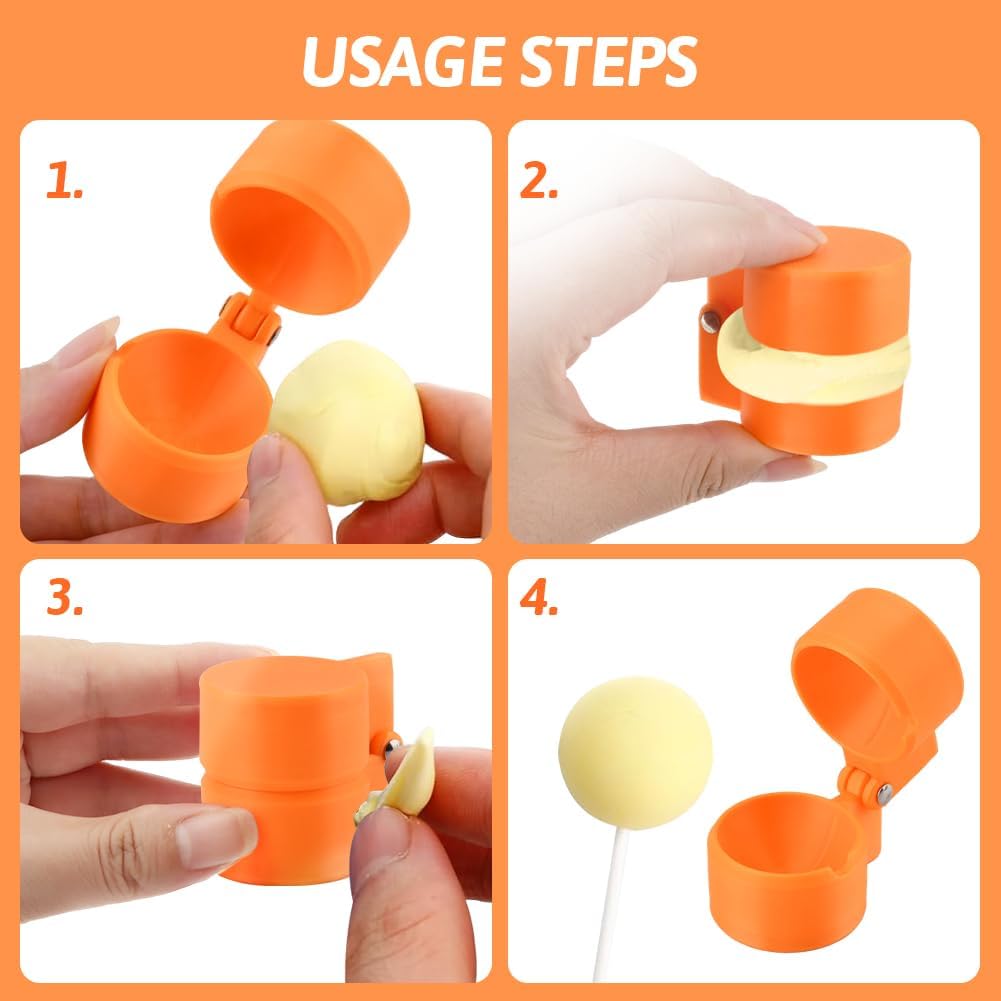 2 Pcs Cake Pop Cutter with 100 Sticks, 3D Printed Round Sphere Cake Pop Mold Press, Baking Molds Accessories Supplies for Home Baking, Birthday Parties,Wedding Desserts