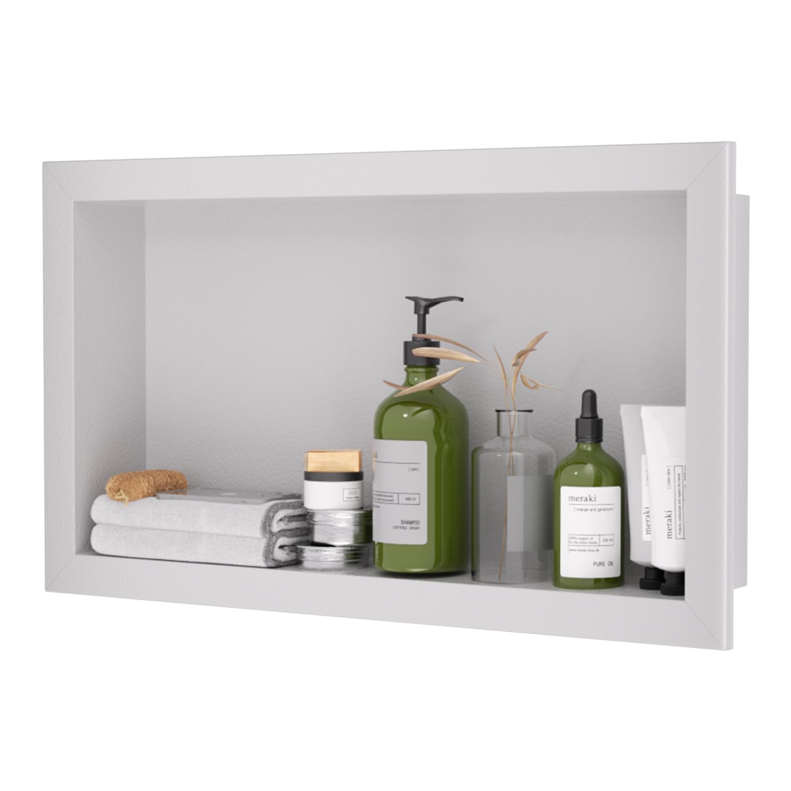LNEUIE Stainless Steel Shower Niche 12 X 24 Single Shelf Niches Bathroom Shelf Recessed Wall Niche No Tile
