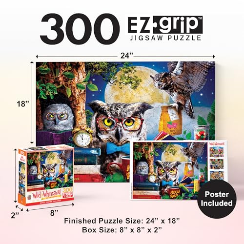 Masterpieces Rompecabezas de 300 Piezas EZ Grip - Night Owls Study Group - 18"x24" miniatura 2