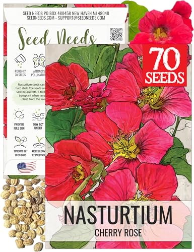 Seed Needs Cherry Rose Nasturtium Seeds to Plant Edible Flowers 1 Pack