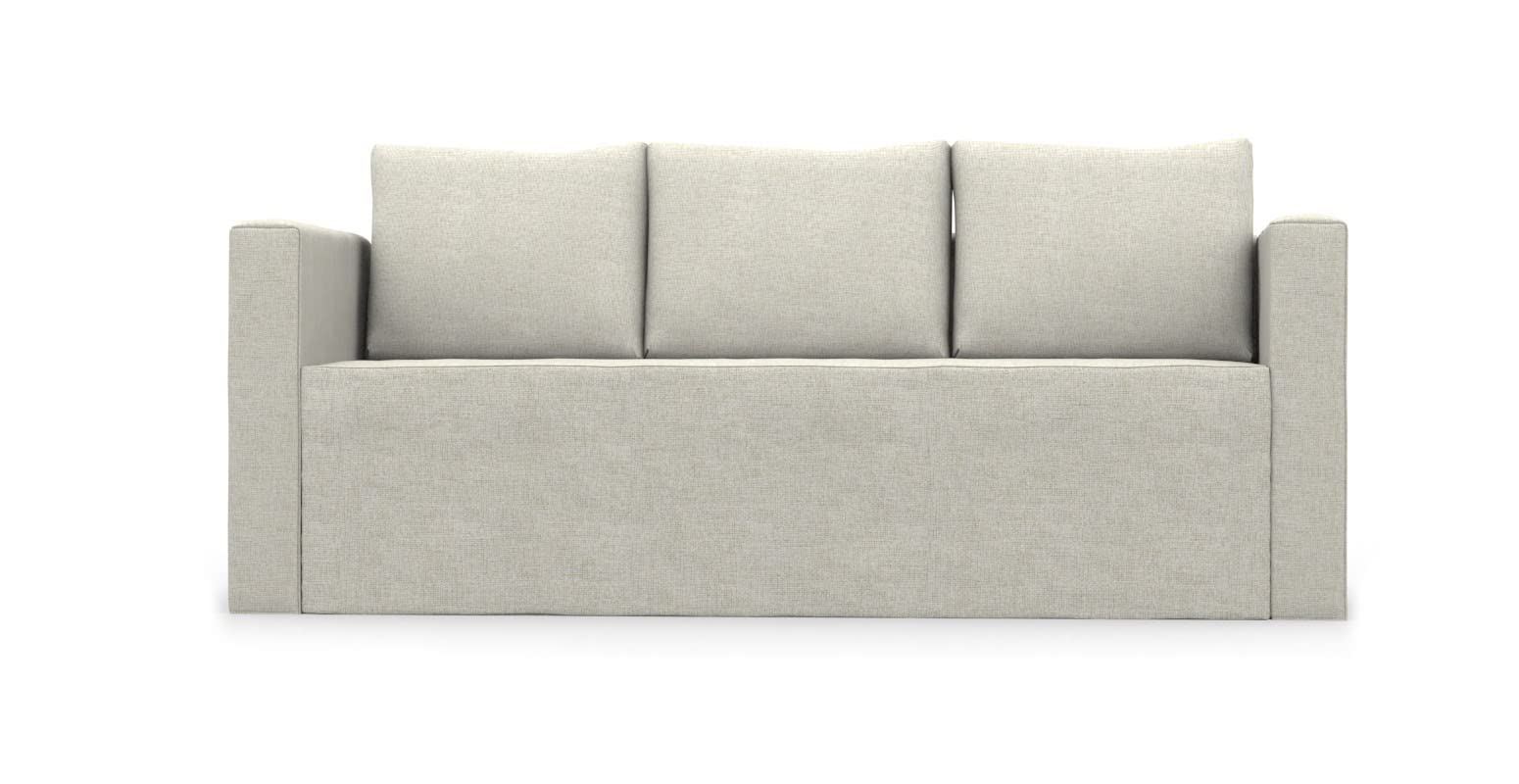 comfortly 3-Seat Sofa Bed Slipcover Replacement Hand Made Compatible with FRIHETEN Sleeper Couch - COVERS ONLY (Heavy Duty - Cream)