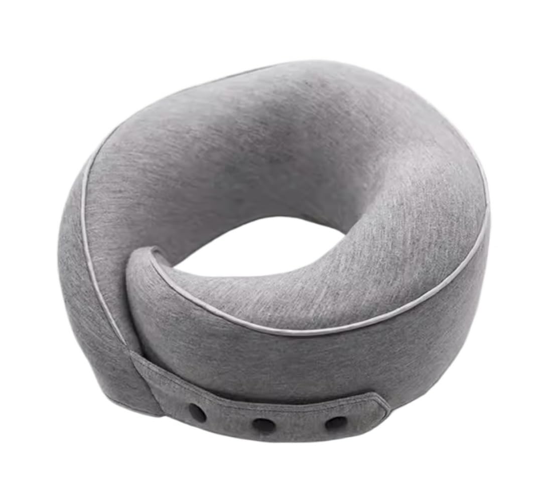 Coussin de Voyage, Oreiller De Voyage en Mousse À Mémoire De Forme, Support À 360 Degrés, Oreiller De Voyage Réglable pour Dormir Coussin Voyage Ergonomique(Light Gray)