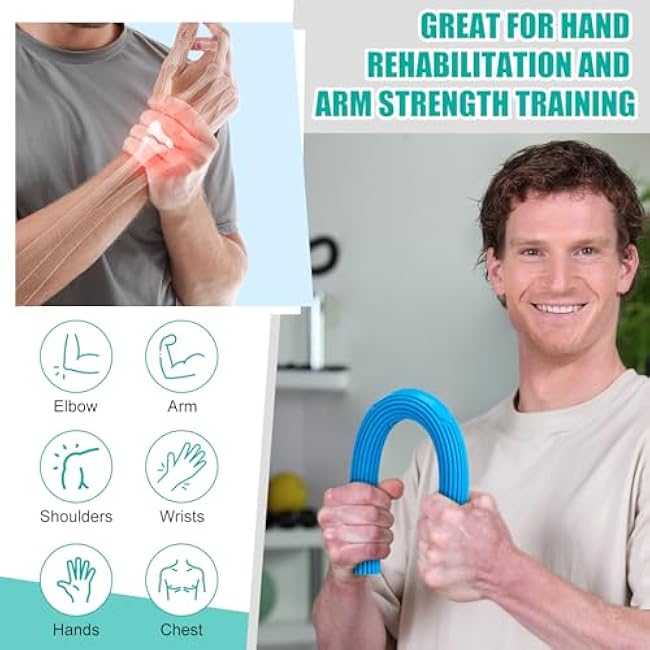 3 Pcs Twist Hand Exerciser Bars With 3 Hand Exercise Balls Fitness Resistance Bars for Physical Therapy Flexible Elbow Stress Balls Relieve Tendonitis Pain and Improve Grip Strength