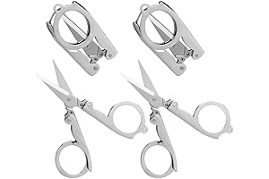 4Pcs Folding Scissors, Stainless Steel Small Pocket Scissors Portable Foldable