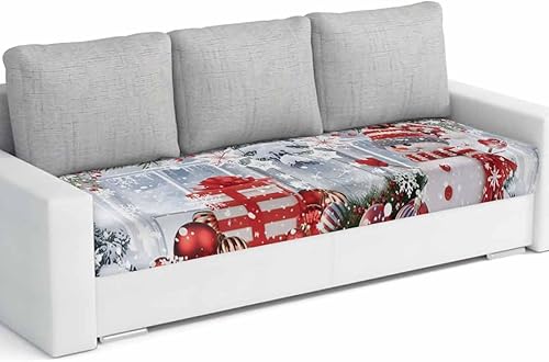 Fundas de cojín elásticas para sofá de Navidad, diseño de muñeco de nieve, seccional/individual/en forma de L, funda protectora para muebles con