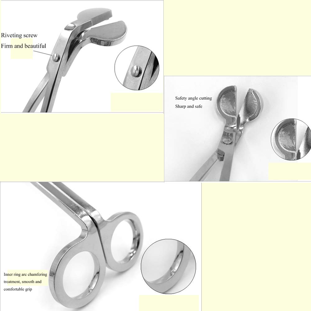 Morofme Tagliastoppini Per Candele In Acciaio Inox - Lungo 18 Cm Con Raccolta Fuliggine - Accessorio Per Candele - 3