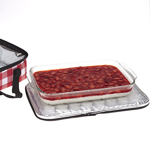 FlexiFreeze Insulated Dessert Cooler - Casserole Carrier for Cold Dishes Black