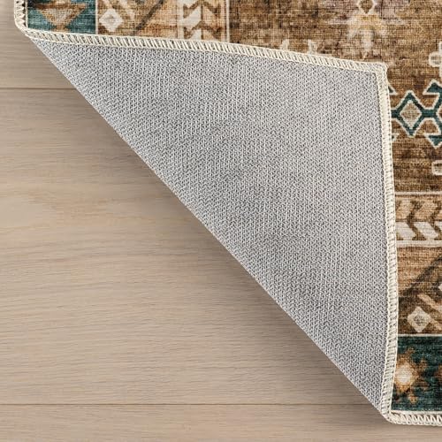 Tapis géométrique nuLOOM lavable pour enlever taches de salon entrée - 6