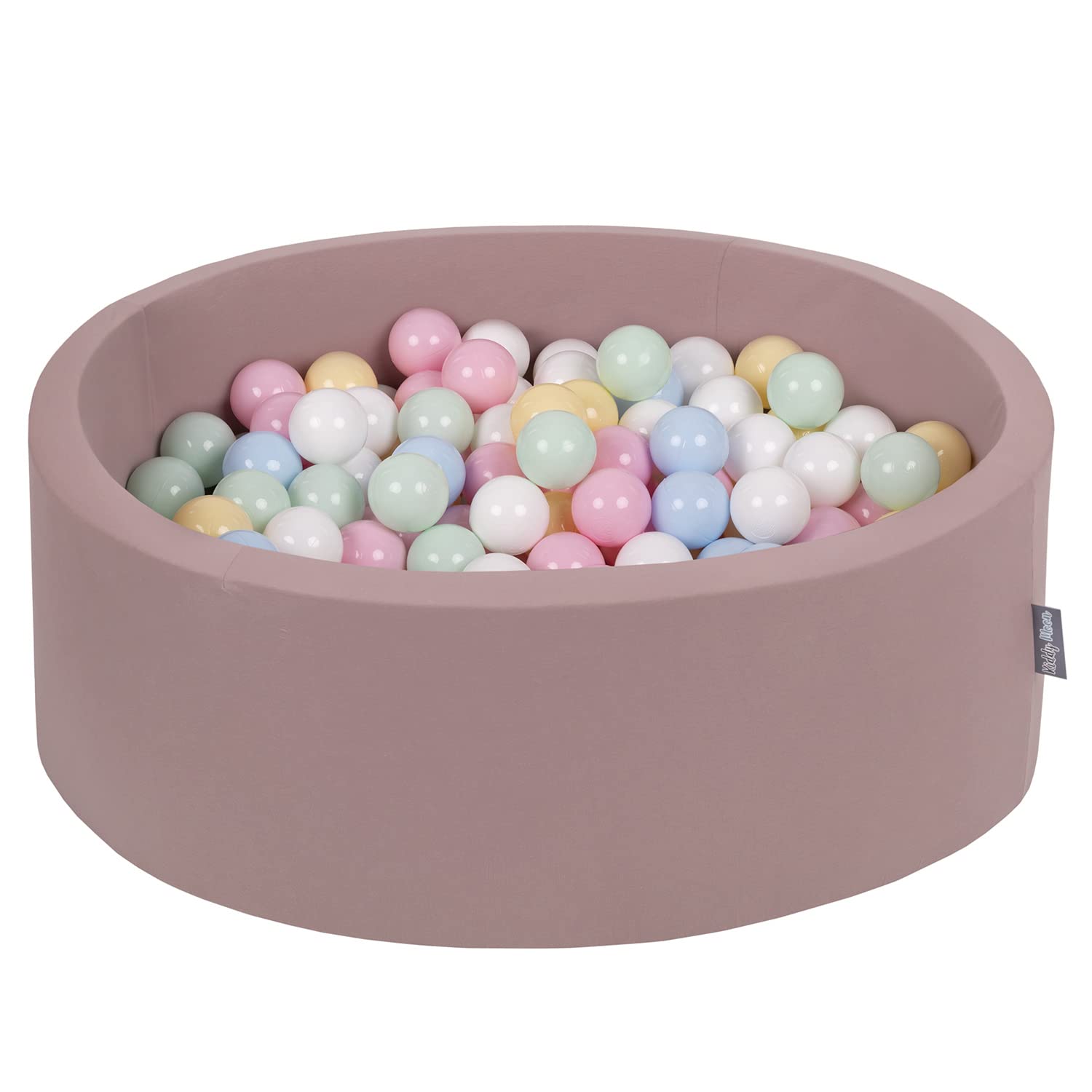 KiddyMoon 90X30cm/200 Balls ∅ 7Cm / 2.75In Baby Foam Ball Pit Made In EU, Heather:Pastel Blue/Pastel Yellow/White/Mint/Powder Pink — image 1