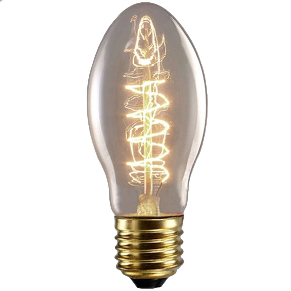 40W E27 Vintage Filament Screw Light Bulb Old Fashioned Edison Style Glass Antique Lamp T10-130MM (E)