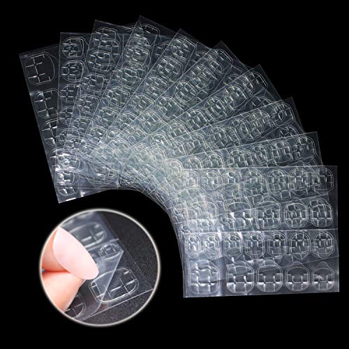 Nail Adhesive Tabs,Glue Sticker, Enlarge Dimension Ivtor Waterproof Breathable Jelly Double Sided Adhesive Tab for Fake Nails 10 Sheets…