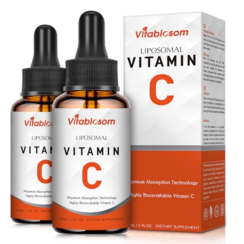 Vitablosom Liposomal Vitamin C 2000mg Liquid for Adults, High Absorption VIT C, Maximize Vitamin C, Immune System & Antioxidant Support, 60ML (2 Bottle)