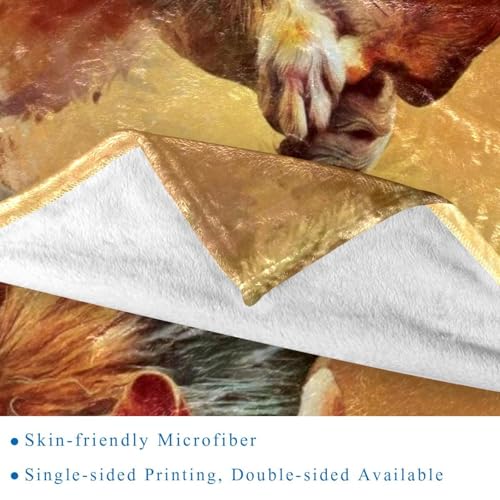 Couverture microfibre légère et chaude imprimé écureuil - 3